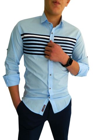 KAMER ERKEK ÇİZGİ DETAYLI GÖMLEK 7343