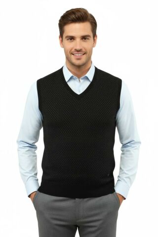 Erkek V Yaka Süveter Çelik Örgü Regular Kalıp 5201H BGL-ST04842