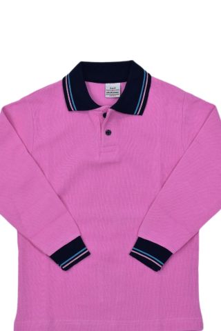 Kolej Polo Yaka Sweat Pembe BGL-YMRTP-5