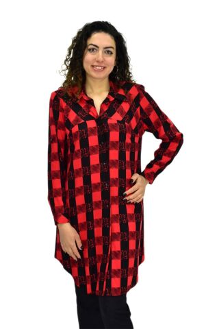 Kadın Ekose Kareli Tunik BGL-ST02956