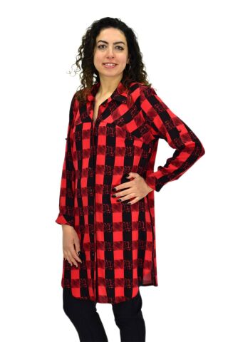 Kadın Ekose Kareli Tunik BGL-ST02956