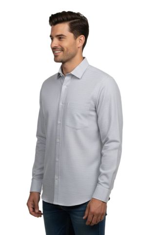 Erkek Klasik Uzun Kol Tek Cepli Gömlek BGL-ST04822