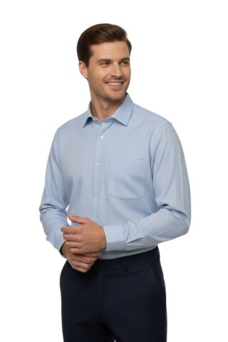 Erkek Klasik Uzun Kol Tek Cepli Gömlek BGL-ST04822