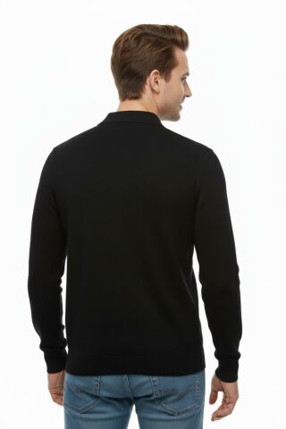 Erkek Polo Yaka Fermuarlı Triko Kazak Regular Fit  7001 BGL-ST04921