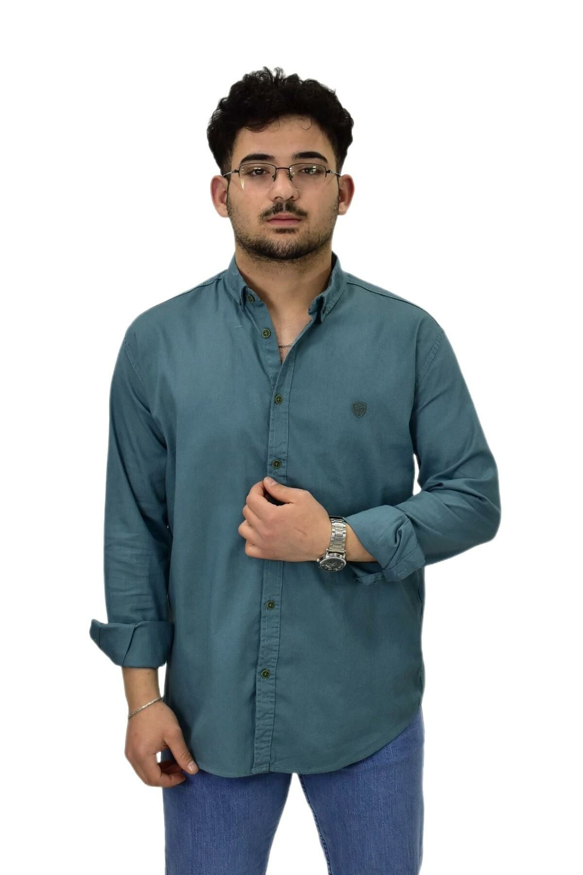 Erkek Büyük Beden Spor Likralı Gömlek BGL-ST04486