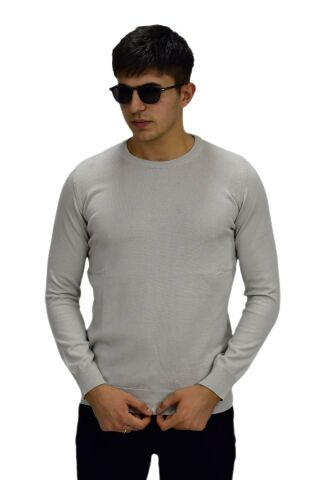 Erkek Spor Düz Sıfır Yaka Kazak R22920 BGL-ST03182