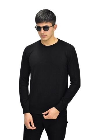 Erkek Spor Düz Sıfır Yaka Kazak R22920 BGL-ST03182