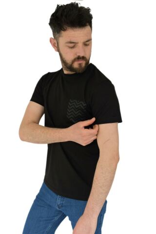 Erkek Baskılı Sıfır Yaka Tişört 2376 BGL-ST02820