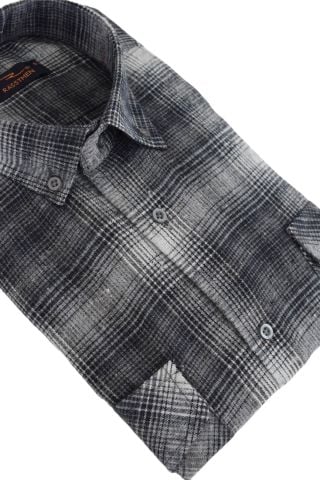 Erkek Kışlık Klasik Çift Cepli Kapaklı Gömlek BGL-ST02259