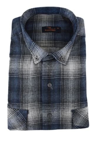 Erkek Kışlık Klasik Çift Cepli Kapaklı Gömlek BGL-ST02259