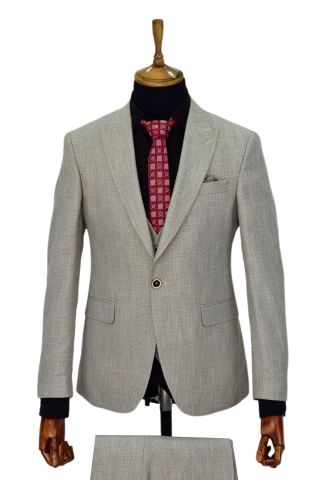 Erkek Bej Rengi Regular Fit Takım Elbise BGL-ST03823