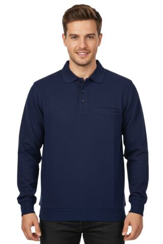 Erkek Büyük Beden Polo Yaka Cepli Selanik Sweatshirt BGL-ST04978