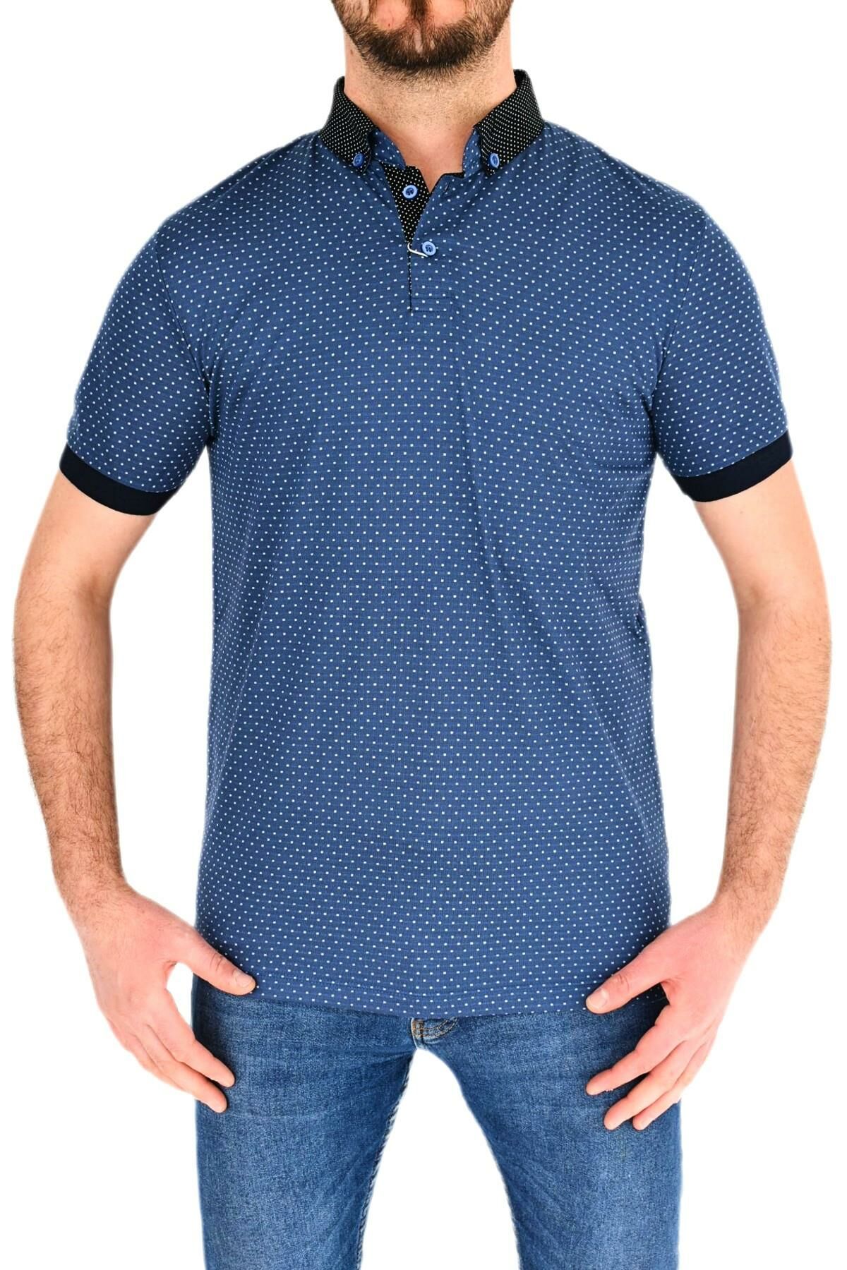 Erkek Polo Yaka Puantiyeli Tişört BGL-ST01888
