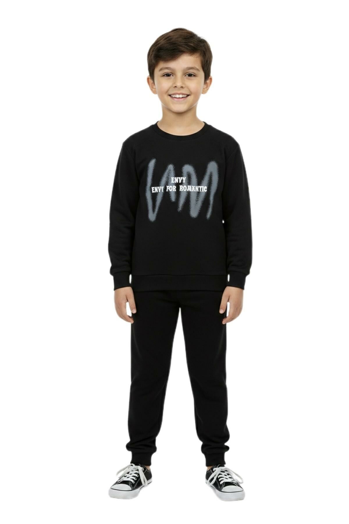 Erkek Çocuk Önü Arkası Baskılı Sweatshirt BGL-ST05242