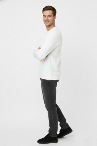 Erkek Sıfır Yaka Kazak Petek Örgü Klasik Kalıp 6635 BGL-ST04929