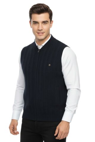 Erkek Fermuarlı Yelek Cepli Çelik Örgü Klasik Kalıp 5209J BGL-ST05021