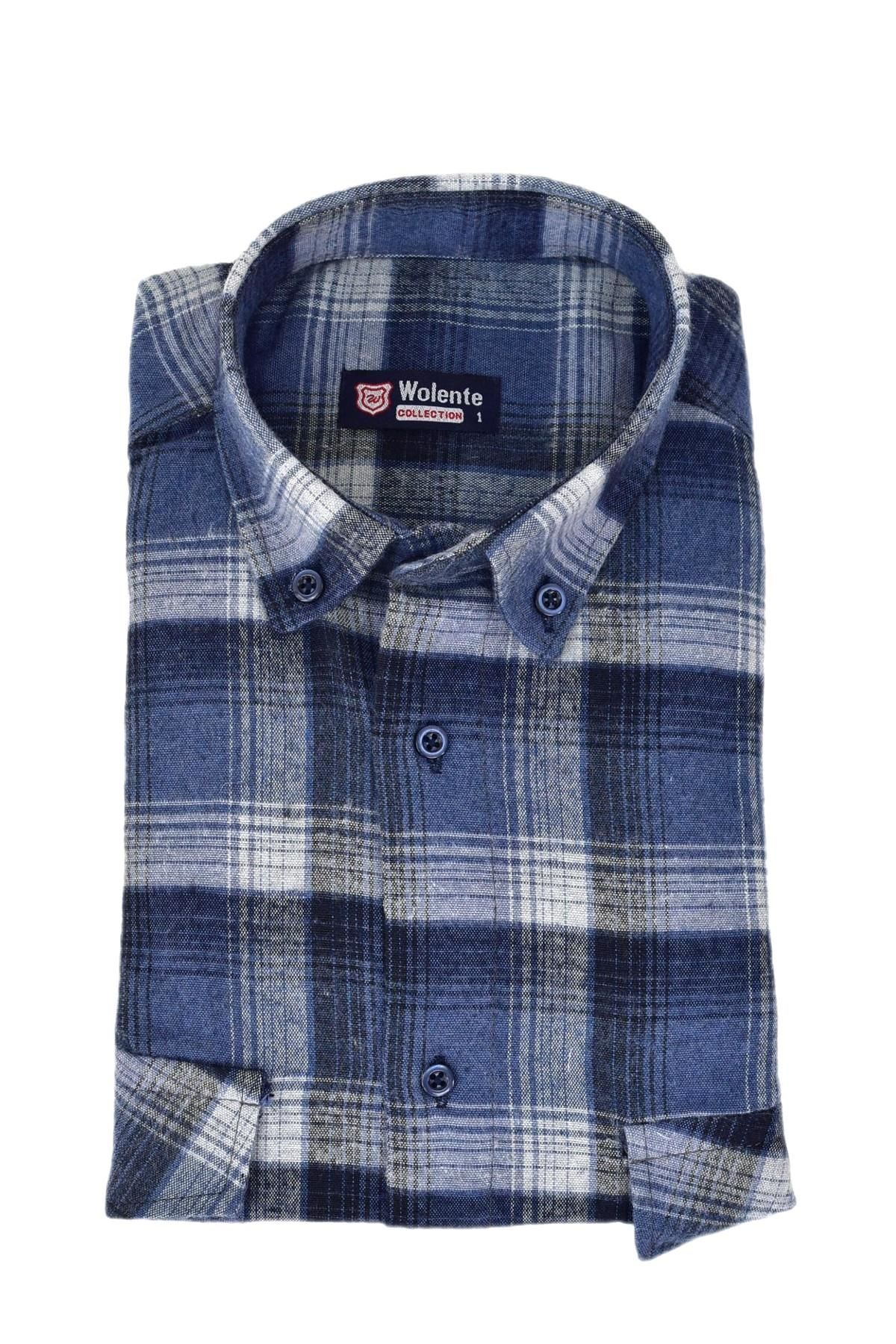 Erkek Pamuklu Kışlık Çift Cepli Kapaklı Gömlek BGL-ST03163