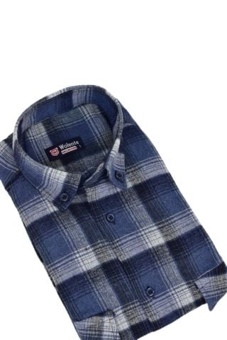 Erkek Pamuklu Kışlık Çift Cepli Kapaklı Gömlek BGL-ST03163