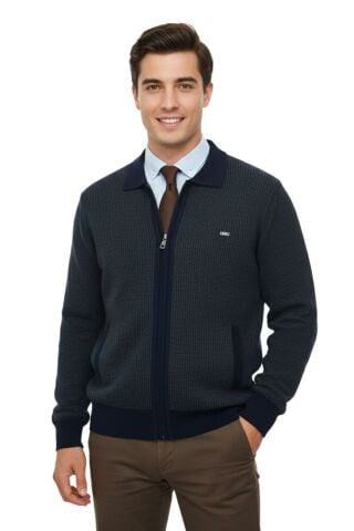 Erkek Polo Yaka Astarlı Triko Mont Fermuarlı 5208P BGL-ST05019