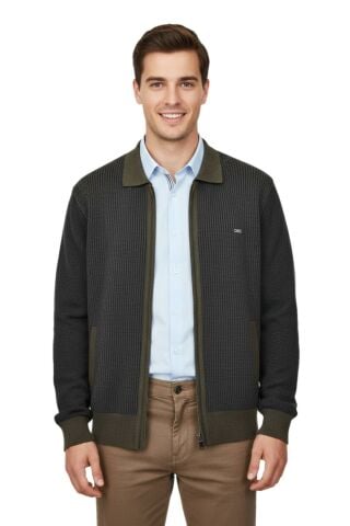 Erkek Polo Yaka Astarlı Triko Mont Fermuarlı 5208P BGL-ST05019