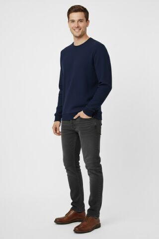 Erkek Sıfır Yaka Kazak Petek Örgü Klasik Kalıp 7002 BGL-ST04928