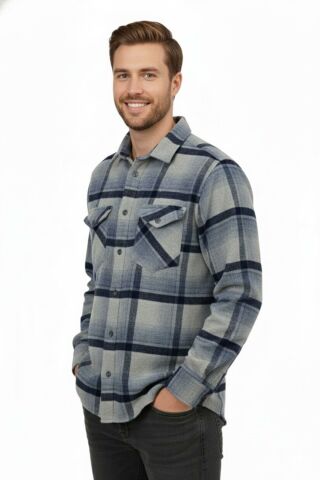 Erkek Kışlık Çift Cep Kapaklı Oduncu Gömlek BGL-ST04930