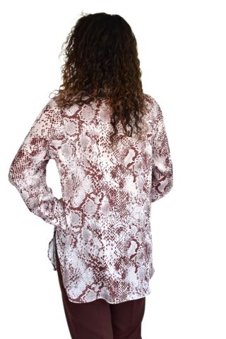 Kadın Leopar Desen Şifon Gömlek BGL-ST04235