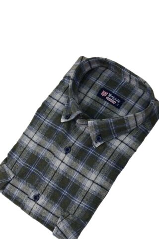 Erkek Pamuklu Kışlık Çift Cepli Kapaklı Gömlek BGL-ST03164