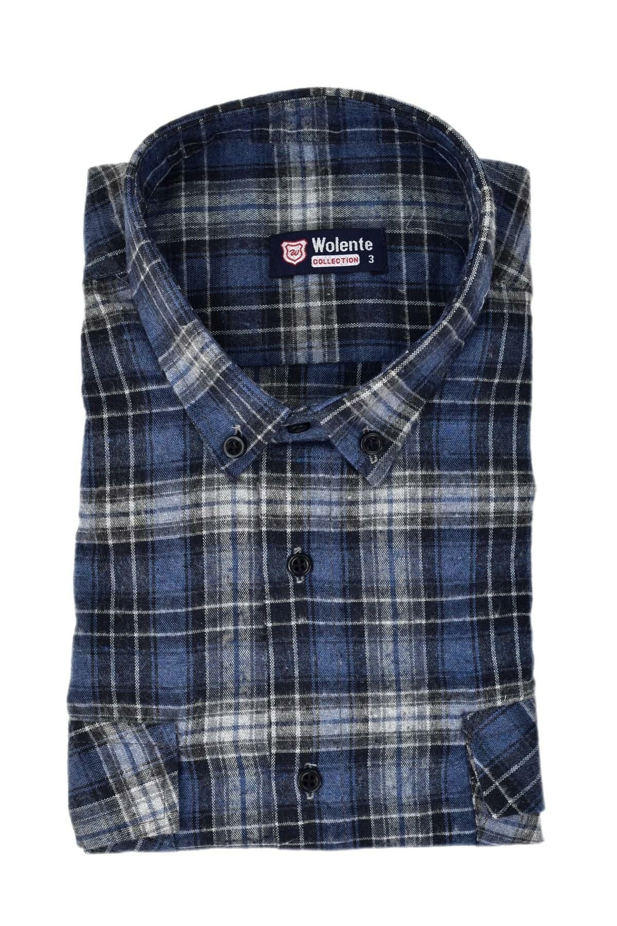 Erkek Pamuklu Kışlık Çift Cepli Kapaklı Gömlek BGL-ST03164