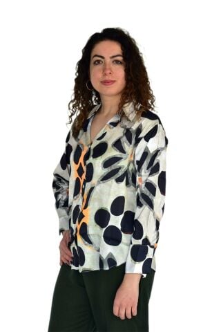 Kadın Saten Uzun Kol Gömlek BGL-ST04211