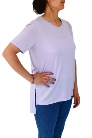 Kadın V Yaka Ön Kısa Arka Uzun Tişört BGL-ST02088