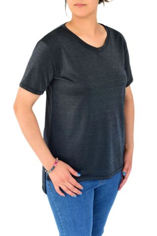 Kadın V Yaka Ön Kısa Arka Uzun Tişört BGL-ST02088