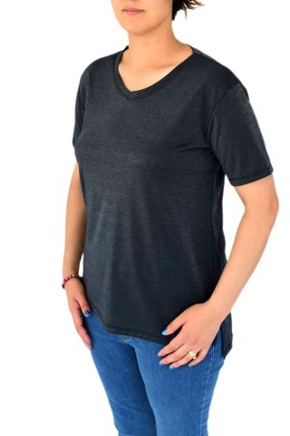 Kadın V Yaka Ön Kısa Arka Uzun Tişört BGL-ST02088