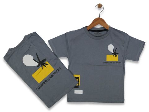 Erkek Çocuk Ön Arka Baskılı Tişört BGL-ST04456