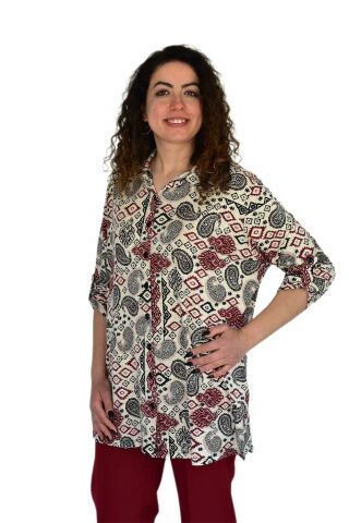 Kadın Büyük Beden Viskon Bluz BGL-ST04253