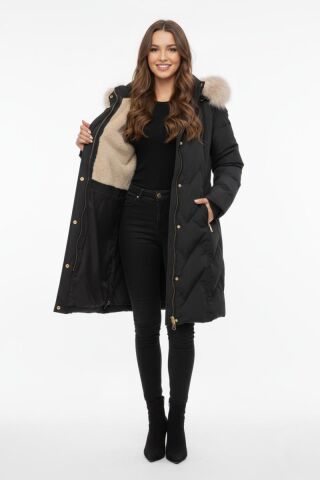 Kadın Spor Kapüşonlu İçi Peluş Mont  M5308 BGL-ST04893