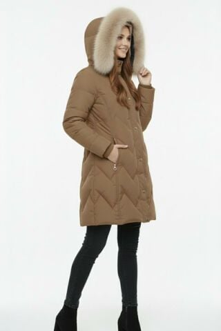 Kadın Spor Kapüşonlu İçi Peluş Mont  M5308 BGL-ST04893