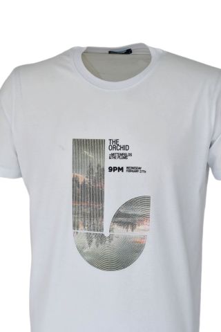 Erkek Sıfır Yaka Baskılı Tişört BGL-ST03767