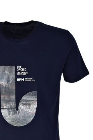 Erkek Sıfır Yaka Baskılı Tişört BGL-ST03767