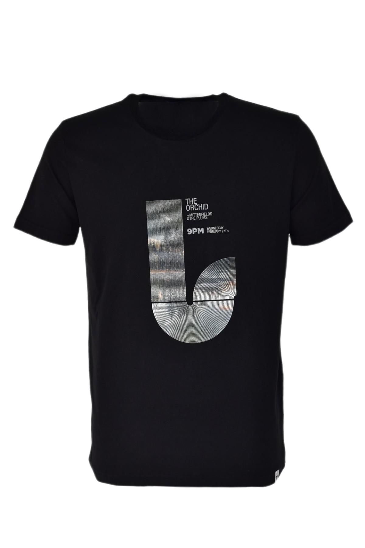 Erkek Sıfır Yaka Baskılı Tişört BGL-ST03767