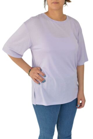 Kadın Sıfır Yaka Simli Tişört BGL-ST02091