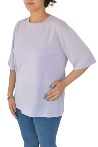 Kadın Sıfır Yaka Simli Tişört BGL-ST02091