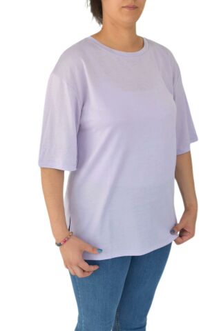 Kadın Sıfır Yaka Simli Tişört BGL-ST02091