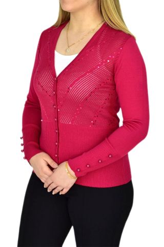 Kadın Triko Düğmeli Hırka AYL-16030