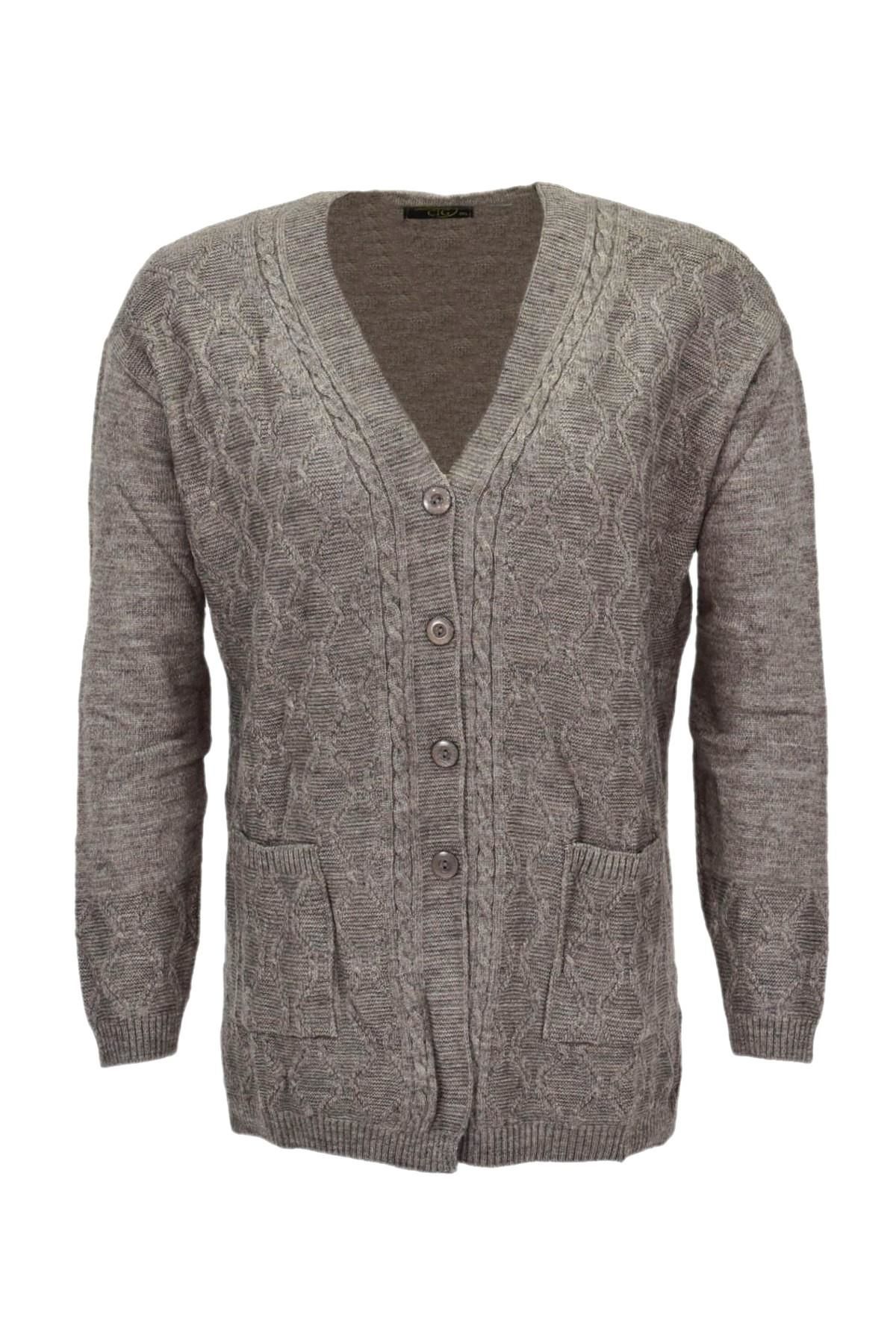 Kadın Cepli Triko  Hırka BGL-ST04128