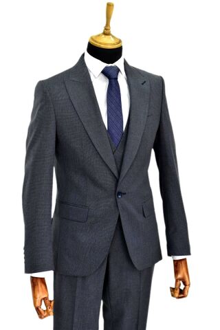 Erkek Silim Fit Yelekli Çift Yırtmaçlı Takım Elbise BGL-ST04737