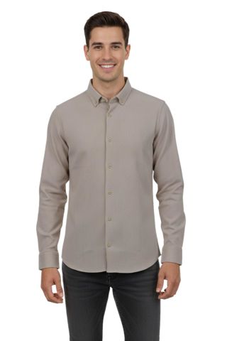 Erkek Spor Slim Fit Uzun Kol Petek Fitilli Gömlek BGL-ST04824
