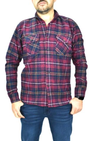 Erkek Gömlek Oduncu Silim Fit Uzun Kol Çift Cepli BGL-ST01682