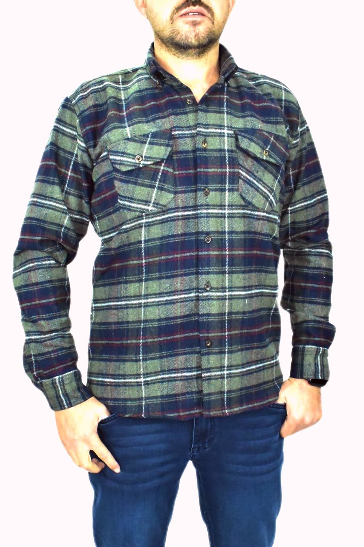 Erkek Gömlek Oduncu Silim Fit Uzun Kol Çift Cepli BGL-ST01682