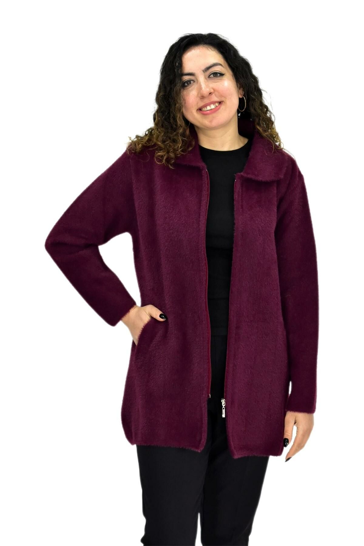 Kadın Tiriko Fermuarlı Cepli Hırka 2479 BGL-ST04075